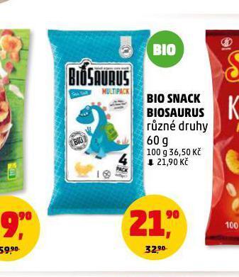 Penny Market Bio snack biosaurus nabídka