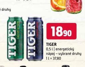Terno Tiger energy drink nabídka