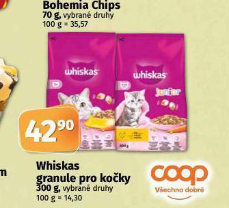 Coop Whiskas granule pro kočky nabídka