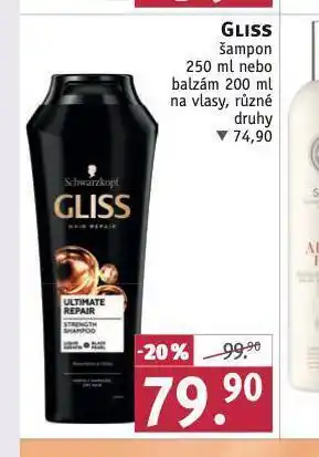 Rossmann Gliss šampon, balzám nabídka