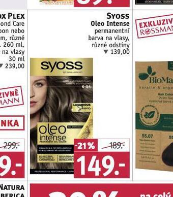 Rossmann Syoss oleo intense permanentní barva na vlasy nabídka