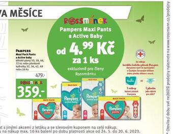 Rossmann Pampers dětské plenky nabídka