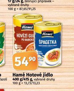 Coop Hamé hotové jídlo nabídka