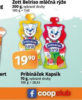 Coop Pribináček kapsík nabídka