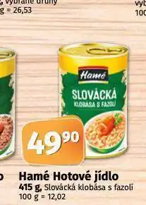 Coop Hamé hotové jídlo slovácká klobása s fazolí nabídka