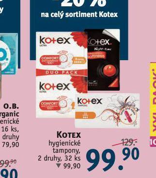 Rossmann Kotex tampony nabídka