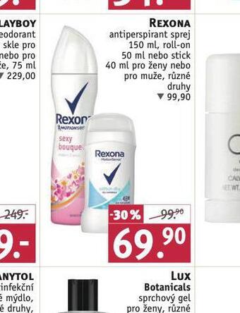 Rossmann Rexona antiperspirant nabídka
