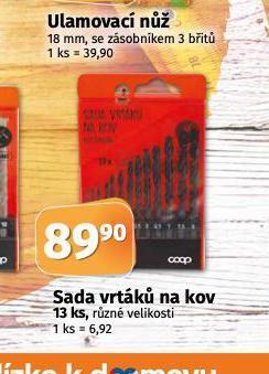 Coop Sada vrtáků na kov nabídka