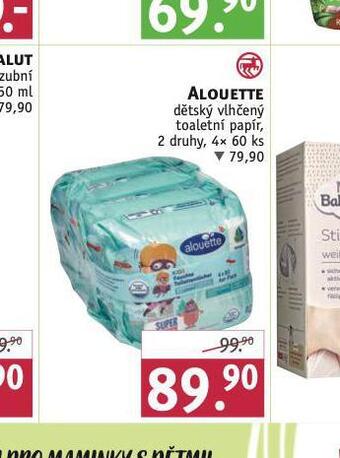 Rossmann Alouette dětský vlhčený toaletní papír nabídka