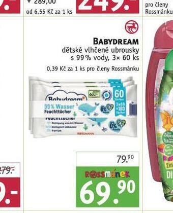 Rossmann Babydream dětské vlhčené ubrousky nabídka