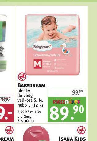 Rossmann Babydream plenky do vody nabídka