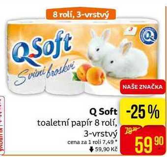 Teta Q soft toaletní papír 8 rolí, 3-vrstvý nabídka