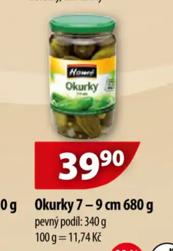 CBA Okurky 7-9cm 680g nabídka