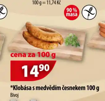 CBA Klobása medvědím česnekem 100g nabídka