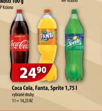 CBA Coca Cola, Fanta, Sprite 1,75l nabídka