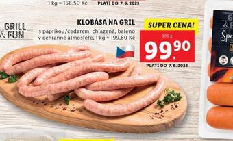 Lidl Klobása na gril nabídka