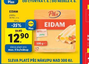 Lidl Eidam plátky 30% nabídka
