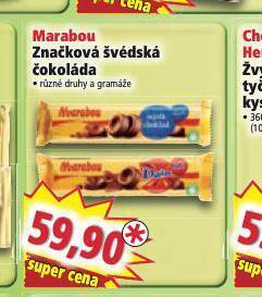 Norma Marabou značková švédská čokoláda nabídka