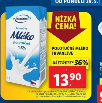 Lidl Trvanlivé mléko 1,5% nabídka