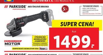 Lidl Parkside aku úhlová bruska nabídka