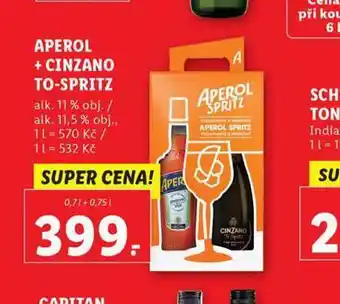 Lidl Aperol + cinzano to-spritz nabídka