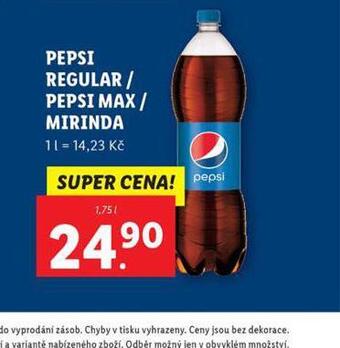 Lidl Pepsi regular / pepsi max / mirinda nabídka