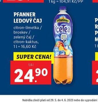 Lidl Pfanner ledový čaj nabídka