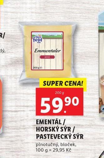 Lidl Ementál nabídka