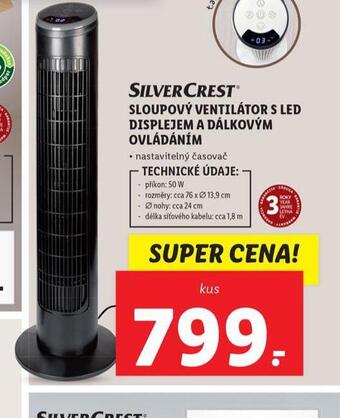 Lidl Sloupový ventilátor s led displejem a dálkovým ovládáním nabídka
