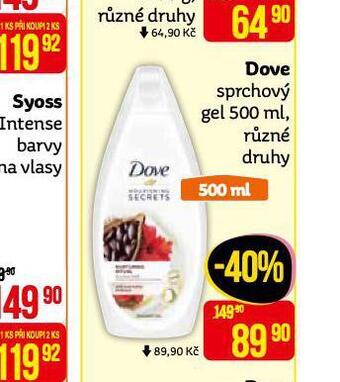 Teta Dove sprchový gel nabídka