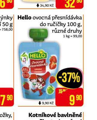Teta Hello ovocná přesnídávka nabídka