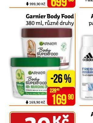 Teta Garnier body food nabídka
