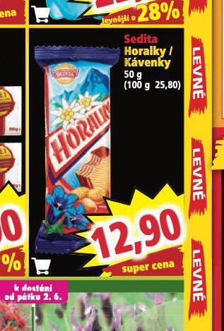 Norma Sedita horalky / kávenky nabídka