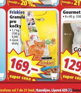 Norma Friskies granule pro kočky nabídka