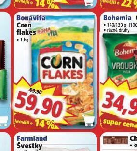 Norma Bonavita corn flakes nabídka