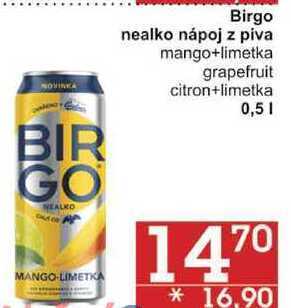 Jip Birgo nealko nápoj z piva mango+limetka, 0,5 l nabídka