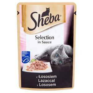 Jip Sheba selection in sauce kompletní krmivo pro dospělé kočky s lososem 85g nabídka