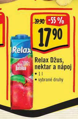 Jip Relax džus, nektar a nápoj nabídka