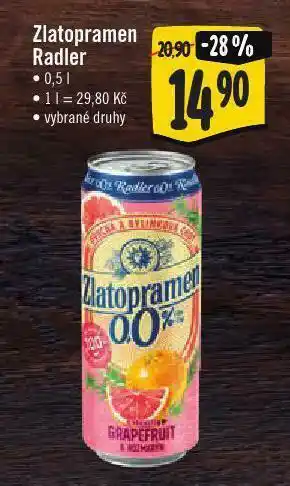 Jip Zlatopramen radler nealkoholické pivo nabídka