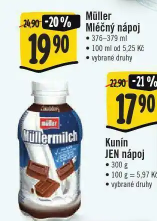 Jip Muller mléčný nápoj nabídka