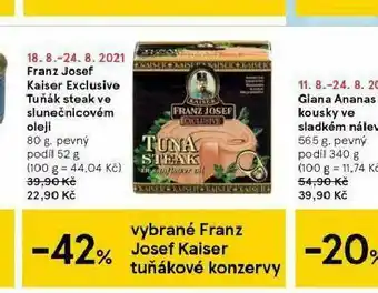 Tesco Kaiser franz josef exclusive tuňák nabídka