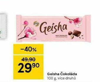 Tesco Geisha čokoláda nabídka