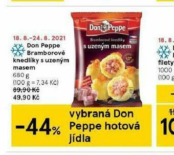 Tesco Don peppe bramborové knedlíky s uzeným masem nabídka