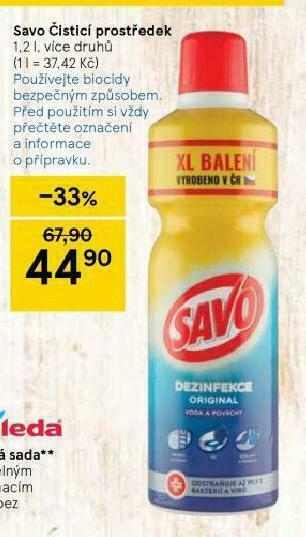 Tesco Savo čistící prostředek nabídka
