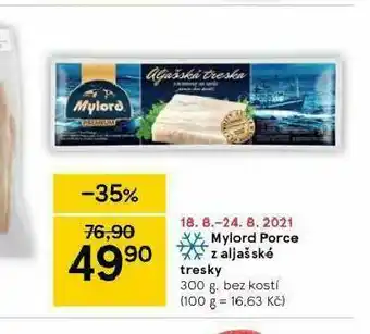 Tesco Mylord porce z aljašské tresky nabídka