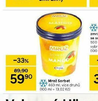 Tesco Mrož sorbet nabídka