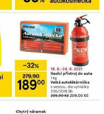 Tesco Hasicí přístroj do auta nabídka