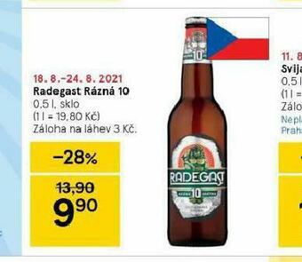 Tesco Pivo radegast rázná 10 nabídka