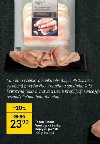 Tesco Venkovská šunka nejvyšší jakosti nabídka