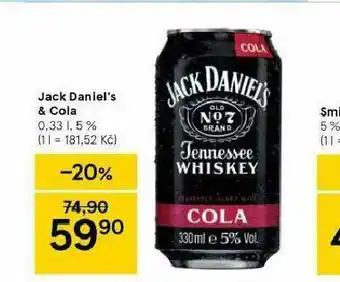Tesco Jack daniel´s &amp; cola nabídka